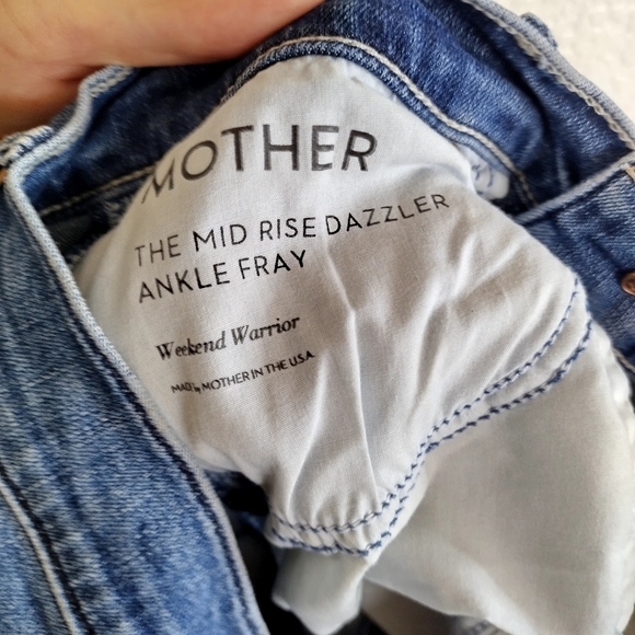 Mother the mid rise dazzler ankle fray in weekender warrior sz 27 - Picture 11 of 12